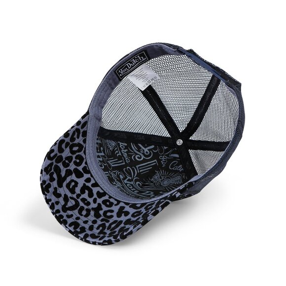 Von Dutch Blueberry Cheetah Velvet Trucker Hat MSRP89 main image 4